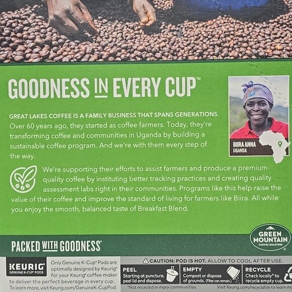 Green Mountain Coffee Breakfast Blend, Keurig K-Cup Pod, Light Roast, 96 Count - Picture 5 of 7